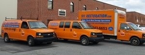 911 Restoration Water-Damage-Restoration-Van-And-Truck-And-Box-Truck Orange County